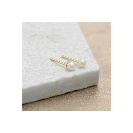 Freshwater Pearl Stud Earrings - Gold - SPESGS143