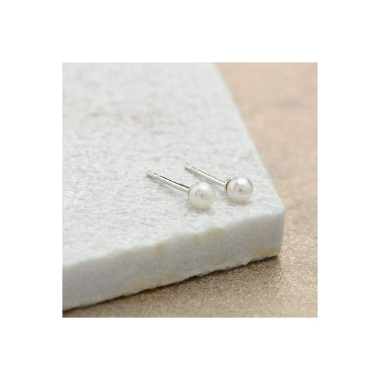Freshwater Pearl Stud Earrings - Silver - SPESSS143