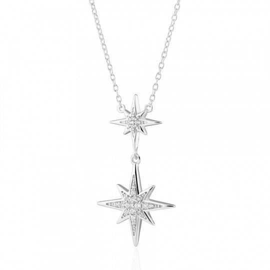 Hannah Martin Art Deco Star Necklace - Silver - SPS-409