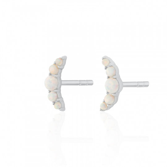 Hannah Martin Opal Stud Earrings - Silver - SPS-414