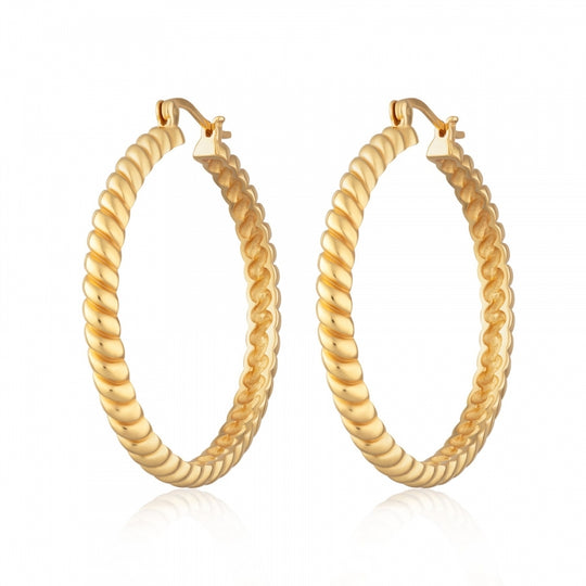 Hannah Martin Twist Hoop Earrings - GP/Silver - SPG-344