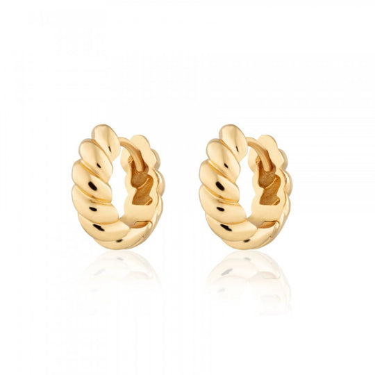 Hannah Martin Twist & Shout Huggie Earrings - Gold - SPG-297