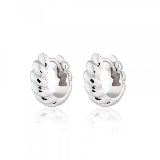 Hannah Martin Twist & Shout Huggie Earrings - Silver - SPS-297
