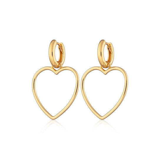 Heart Hoop Earrings - Gold