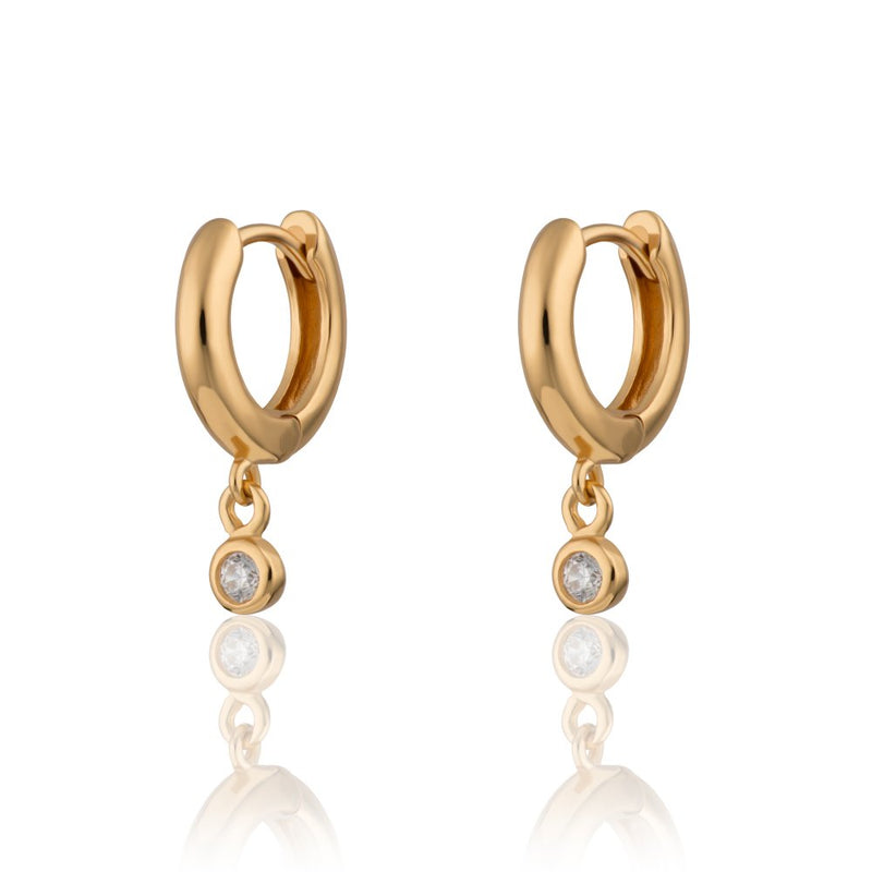 scream-pretty-huggie-earrings-with-single-drop-sparkle-gold