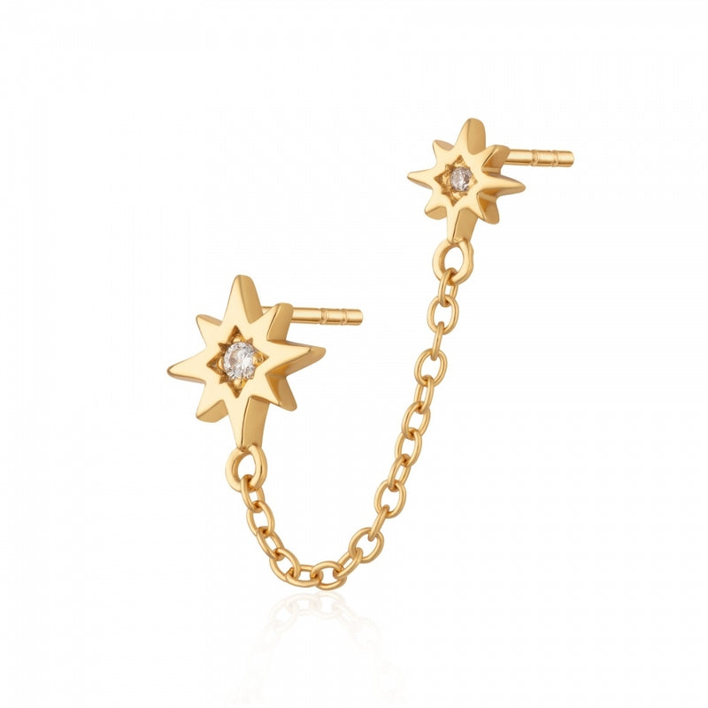 scream-pretty-interstellar-chained-star-stud-earring-gold-spg-352