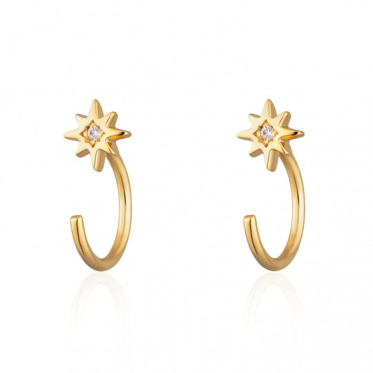 Interstellar Reverse Huggie Earrings - Gold - SPG-351