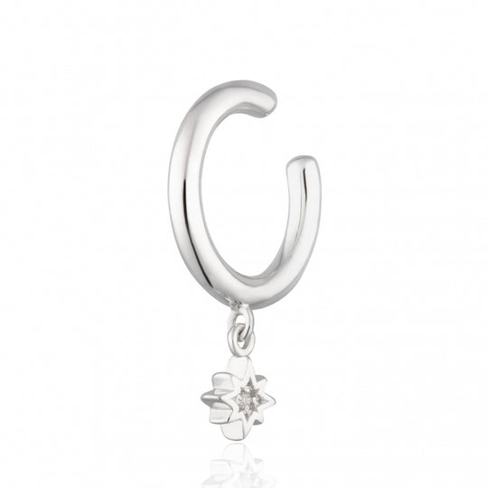 Interstellar Star Drop Ear Cuff - Silver - SPS-369