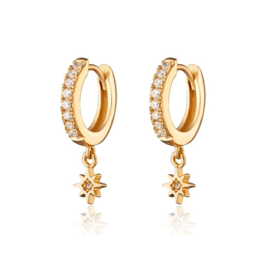 Interstellar Star Huggie Hoop Earrings - Gold - SPG-380