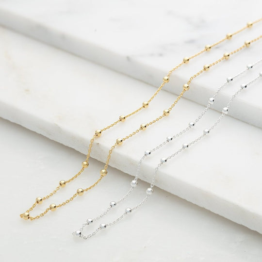 Satellite Long Chain Necklace - Silver - SPCNSX2