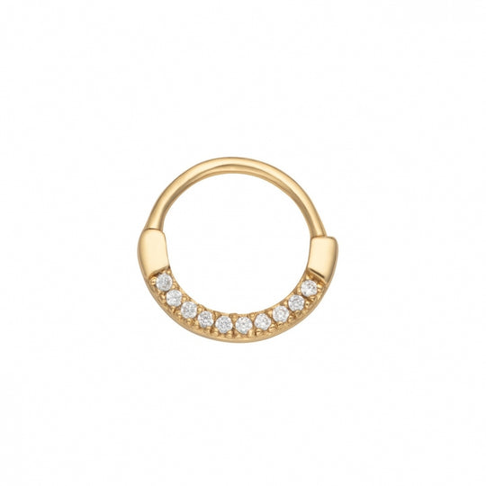 Sparkling Daith Hoop Earring - Gold - SPG-391