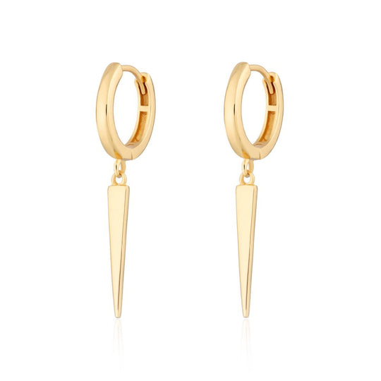 Spike Hoop Earrings - Gold - SPG-196