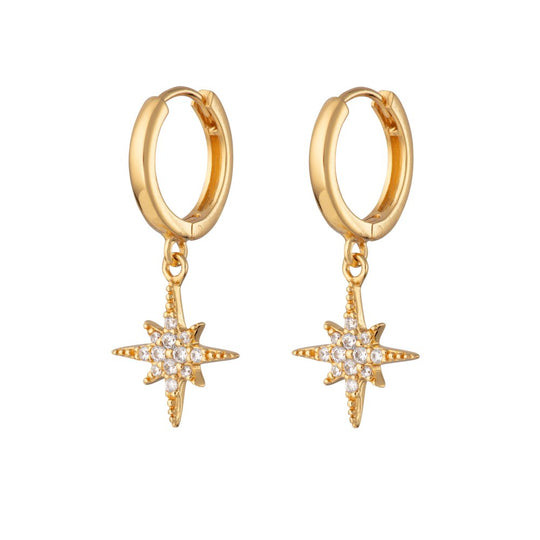 Starburst Hoop Earrings - Gold - SPEDGS41-PV