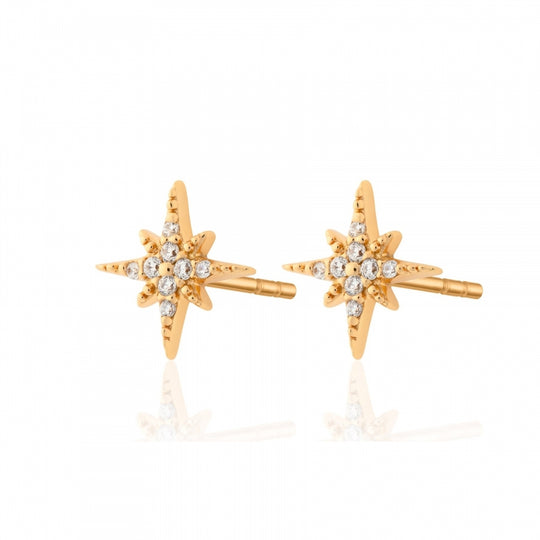 Starburst Stud Earrings - Gold - SPESGS32