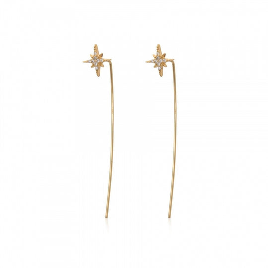Starburst Threader Bar Earrings - Gold - SPEDGS106