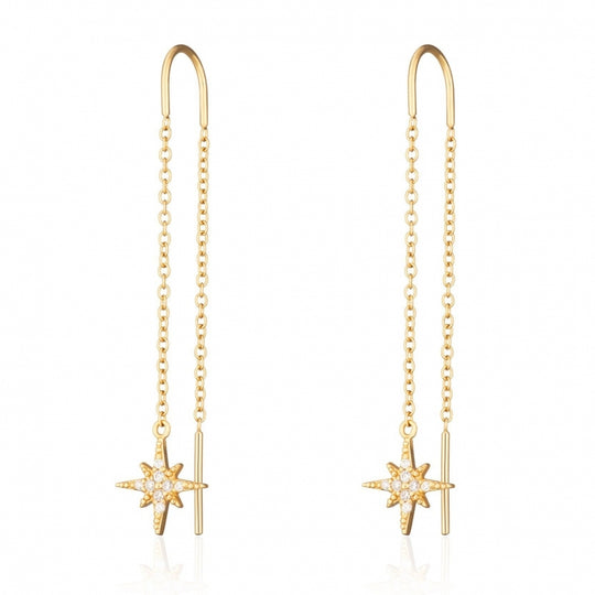 Starburst Threader Earrings - Gold - SPEDGS7-PV