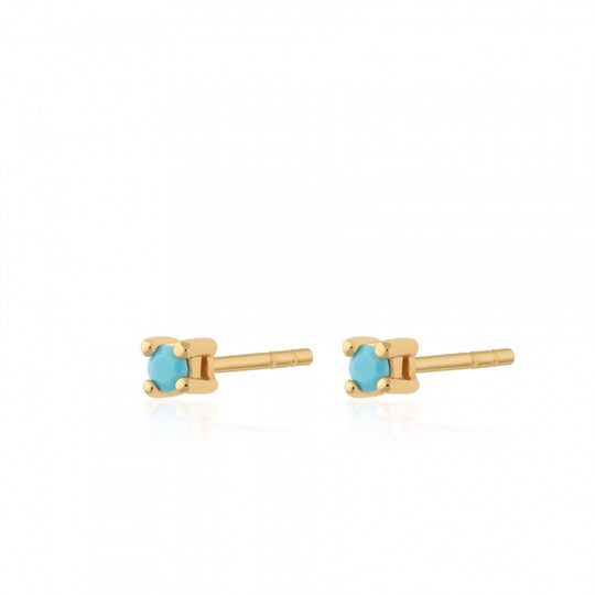 Teeny Tiny Stud Earrings - Gold/Turquoise - SPESGS140