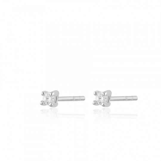 Teeny Tiny Stud Earrings - Silver/CZ - SPESSS142