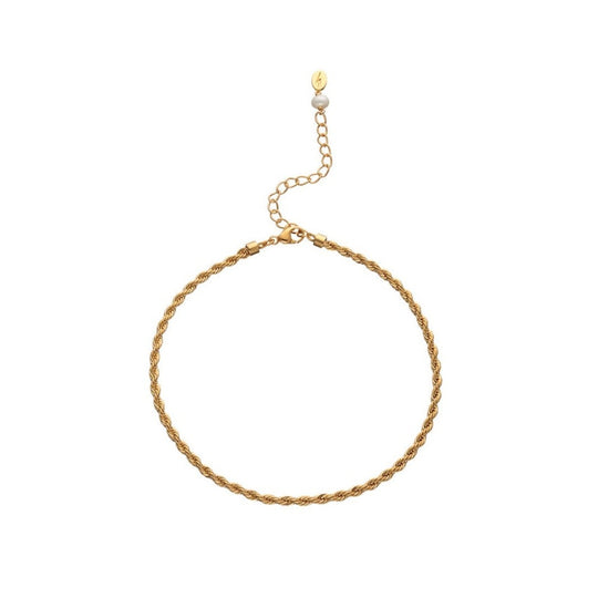 Twisted Chain Anklet - Gold - SPG-54