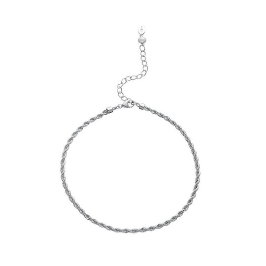 Twisted Chain Anklet - Silver - SPS-54