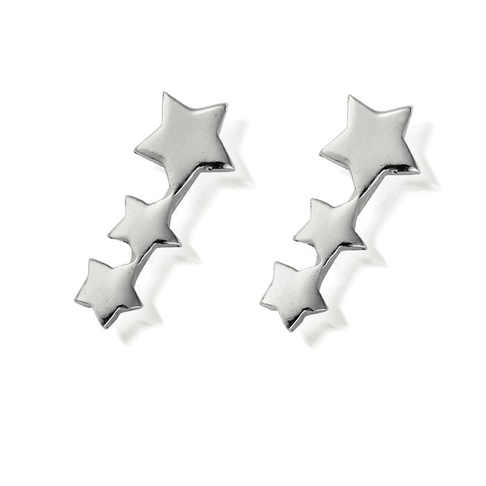 Shooting Star Cuff Earrings - Silver - SEST186