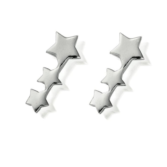Shooting Star Cuff Earrings - Silver - SEST186