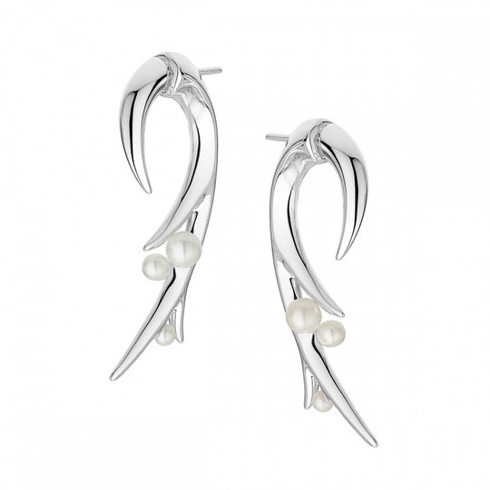 Cherry Blossom Large Hook Earrings - Silver - CB052.SSNAEOS