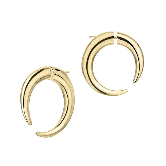 Gold Quill Large Hoop Earrings - QU041.YVNAEOS
