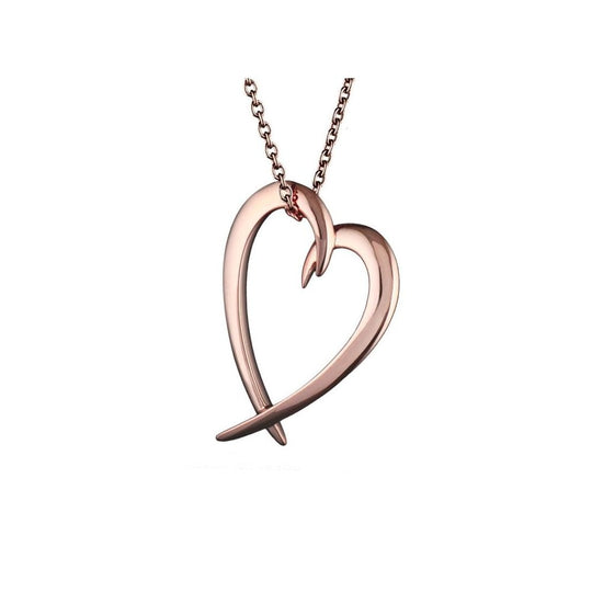 Hooked Heart Pendant - Rose Gold - SA019.RVNANOS