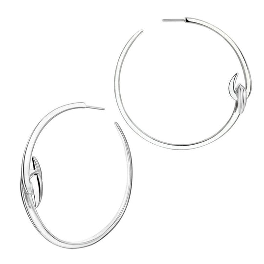 Hook Hoop Earrings - Silver - Large - HT022.SSNAEOS