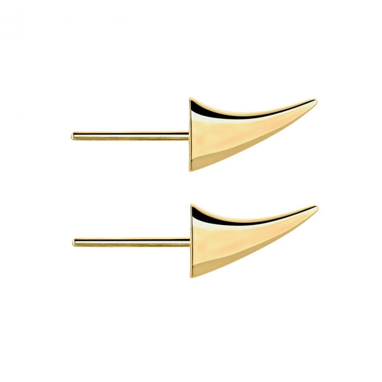 Rose Thorn Large Swerve Earrings - Gold - RT021.YVNAEOS