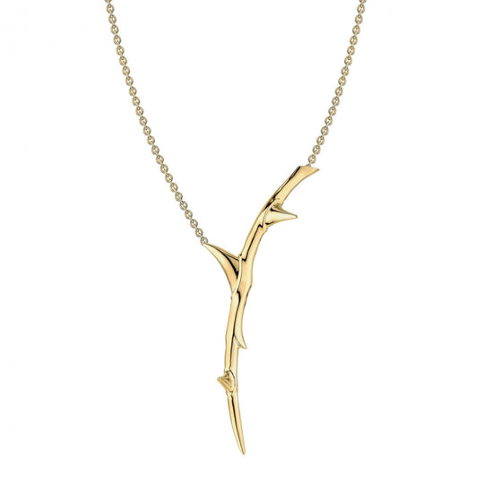 Rose Thorn Single Drop Pendant - Gold - RT017.YVNANOS