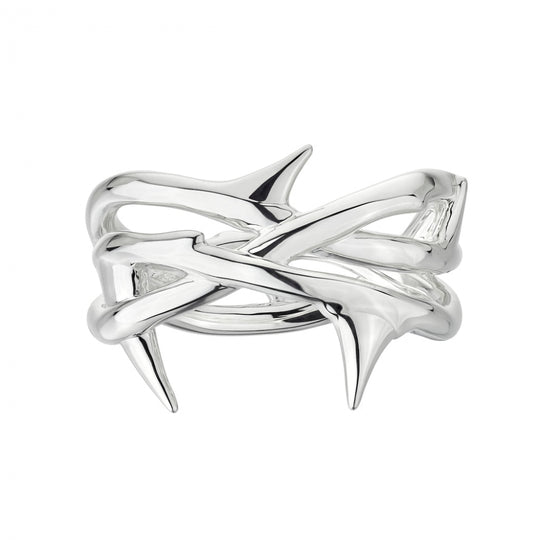 Rose Thorn Triple Band Ring - Silver - RT014.SSNARZS
