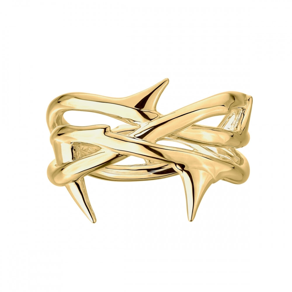 Rose Thorn Triple Band Ring, Size M Gold