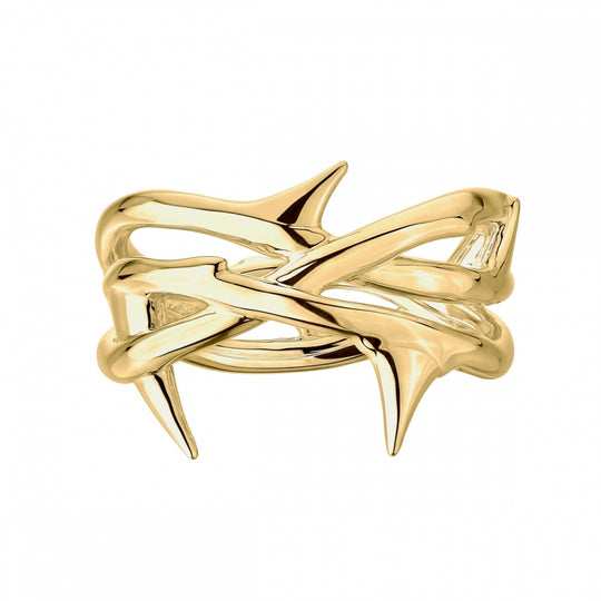 Rose Thorn Triple Band Ring, Size M - Gold - RT014.YVNARZM