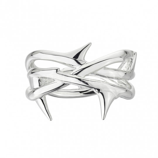 Rose Thorn Triple Band Ring, Size P  - Silver - RT014.SSNARZP