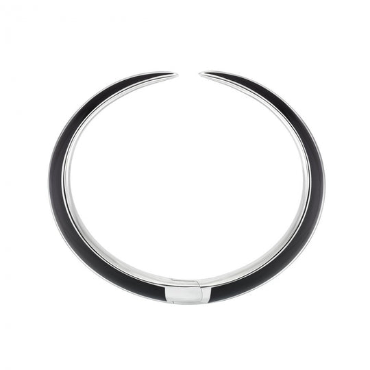 Sabre Deco Cuff Bangle - Silver/Black - SA085.SSBKBZM