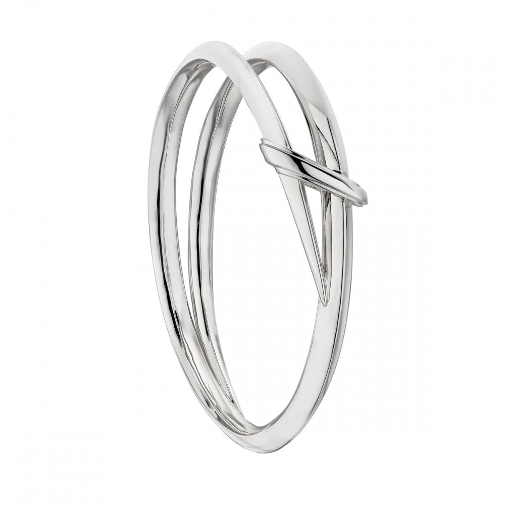 Sabre Deco Twist Bangle, Medium - Silver - SA087.SSNABZM – Sarah