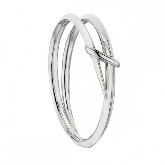 Sabre Deco Twist Bangle, Medium - Silver - SA087.SSNABZM