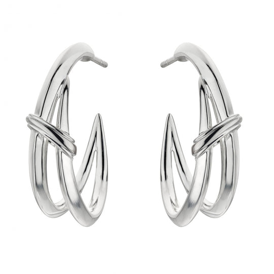 Sabre Deco Twist Hoop Earrings - Silver - SA074.SSNAEOS