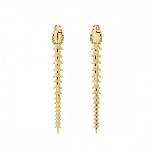 Serpent Trace Drop Earrings - Gold - ST039.YVNAEOS