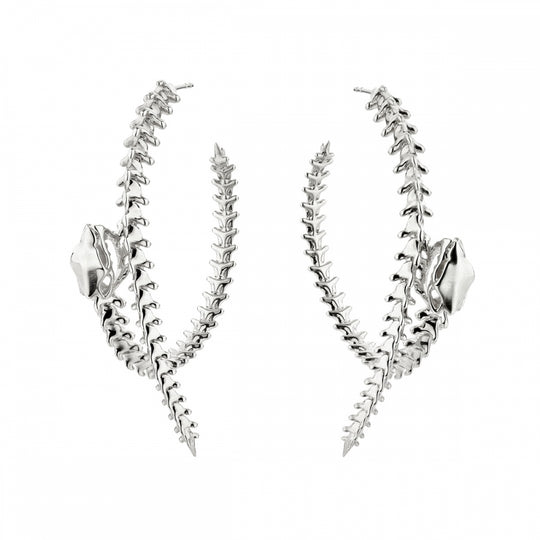 Serpent Trace Hoop Earrings - Silver - ST038.SSNAEOS