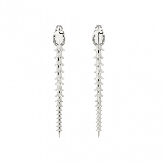 Serpent's Trace Drop Earrings - Silver - ST039.SSNAEOS