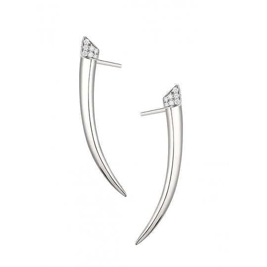 Tusk Earrings - Silver/Diamond - SLS682