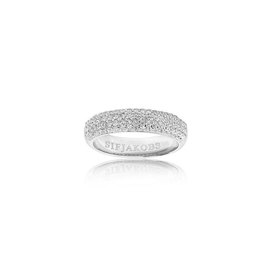 Melazzo Ring - White Zirconia - Silver - Size 56 - SJ-R015-CZ/56