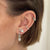 Green Stone Huggie Hoop Earrings - Gold - SPESGS185