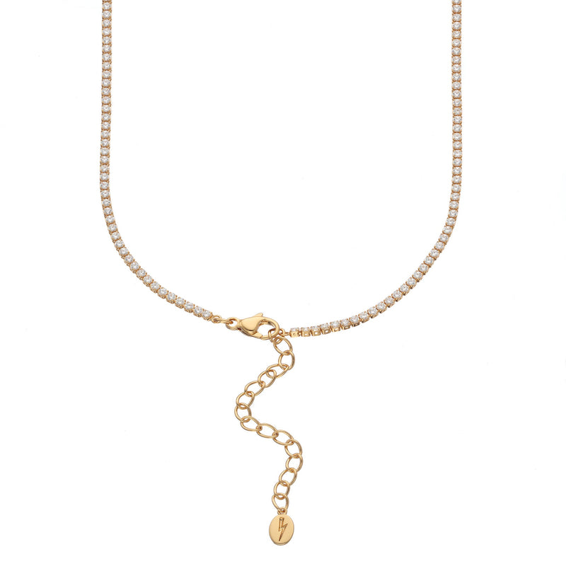 Slim Classic Tennis Chain Necklace - Gold - SPG-17