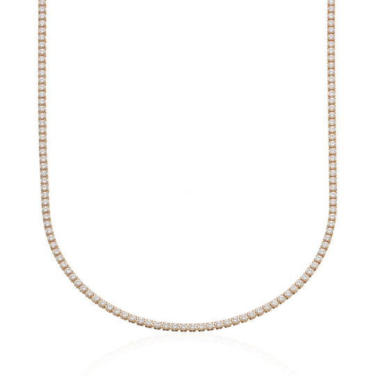 Slim Classic Tennis Chain Necklace - Gold - SPG-17