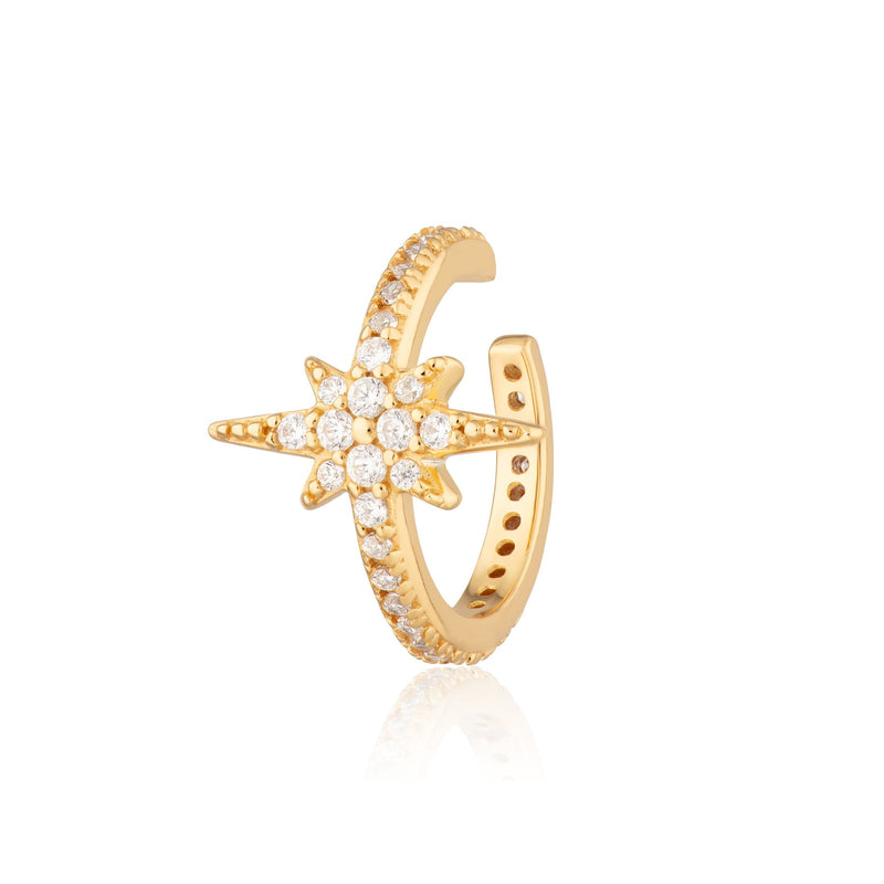 Starburst Small Single Ear Cuff - Gold - SPG-284