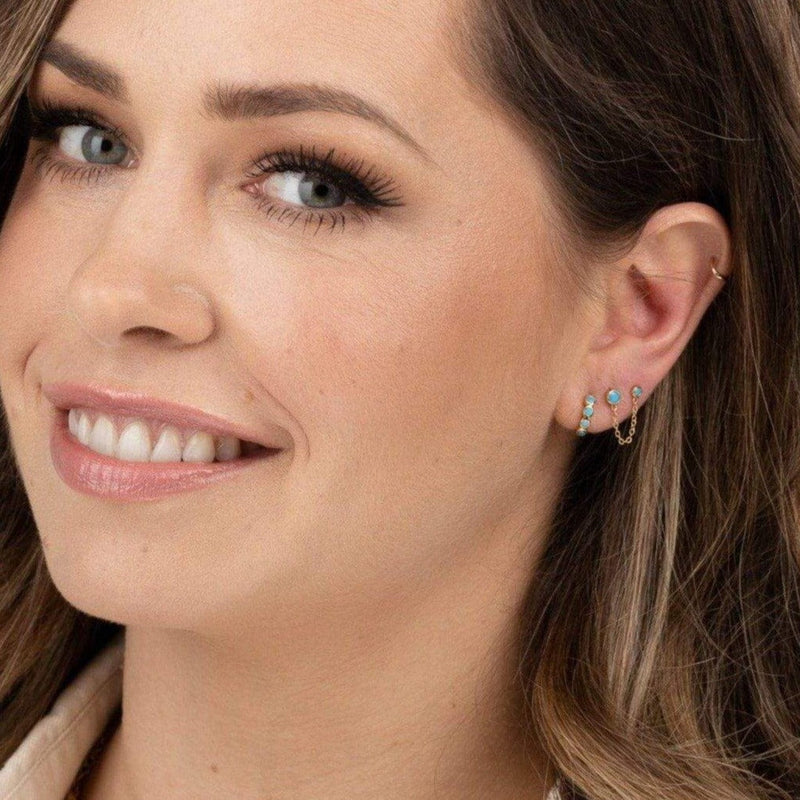 Hannah Martin Turquoise Earring Set - Gold - SPG-377-378